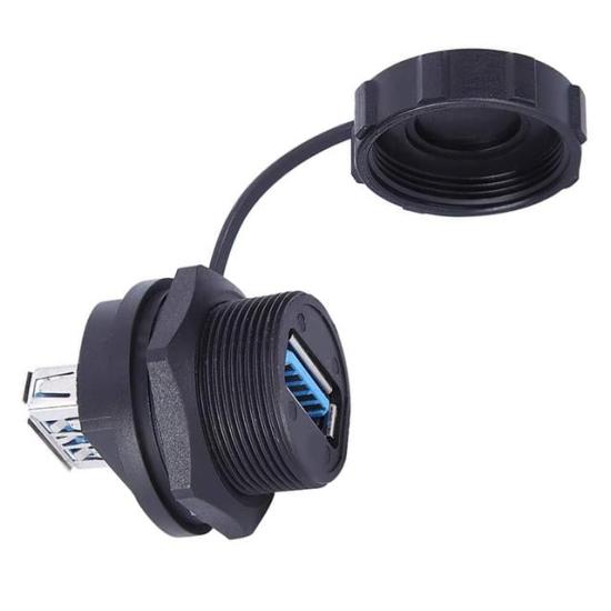 PowerMaster IC-265W USB 3.0 Şase Pano Tipi Su Geçirmez Konnektör (Çift Taraflı Dişi)
