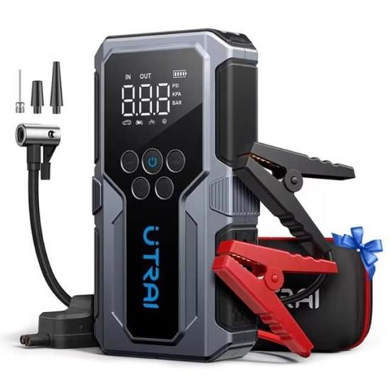 Utrai JS-9 12-24V Akü Şarj Powerbank Lastik Hava Kompresörü Şişirici Taşınabilir Dijital Kablosuz EL Feneri