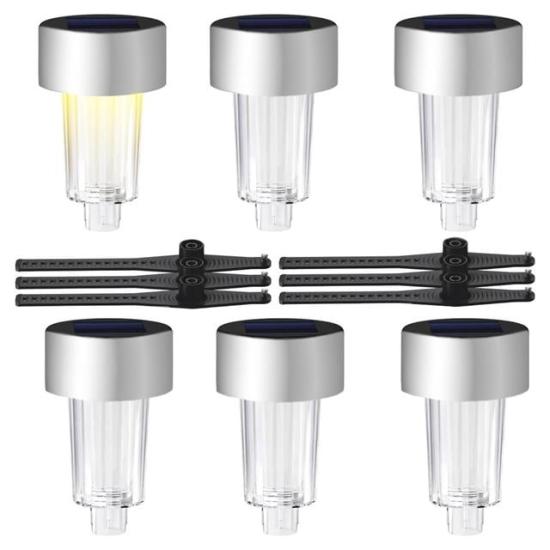 Powermaster PM-26961 Metal Gövdeli Dc 5V Beyaz Solar Balkon-Havuz-Bahçe Lambası (6’lı Paket)
