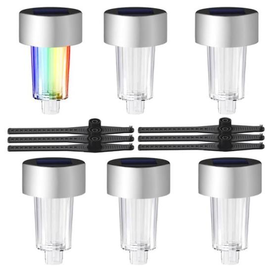 Powermaster PM-26962 Metal Gövdeli Dc 5V RGB Solar Balkon-Havuz-Bahçe Lambası (6’lı Paket)