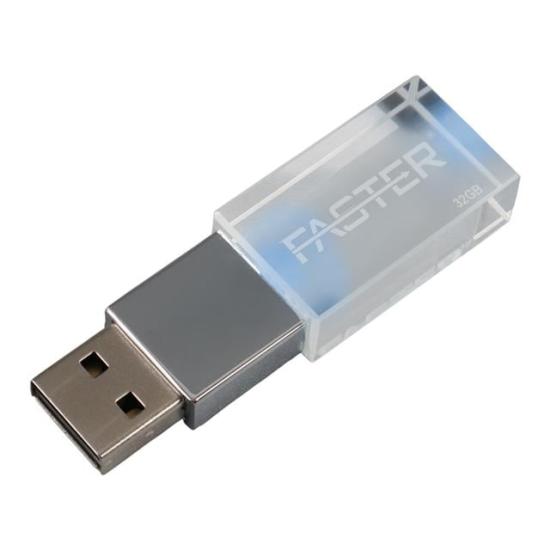 Faster 32 GB Mimi Serisi USB 3.0 Yüksek Hızlı Mavi Işıklı Metal Flash Bellek