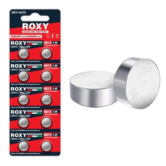 Roxy RXY-AG13 LR44/1154/357 1.5 Volt Alkaline Düğme Pil (10’LU Paket)