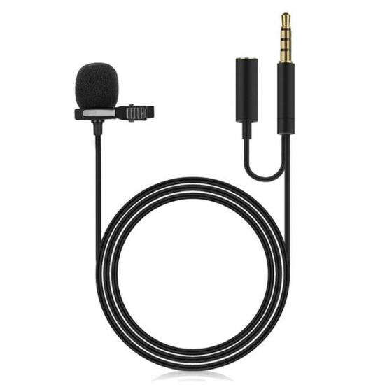 Powermaster JH-043-A Cep Telefonu için 3.5 mm Jack Girişli Youtuber Yaka Mikrofonu