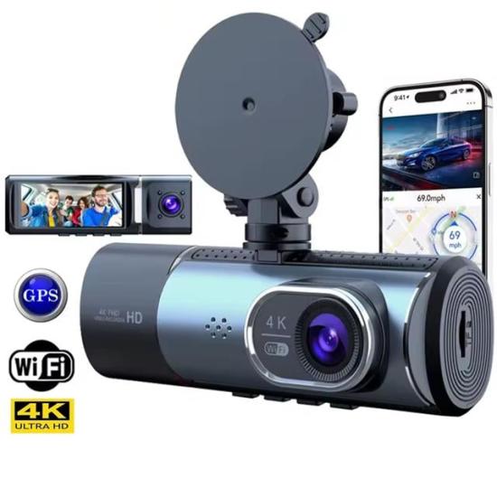 Powermaster PM-27086 3.16’’ Tft Ekran Çift Kameralı Gps Modüllü Hd Araç Kamerası Dvr (128gb Destekli)