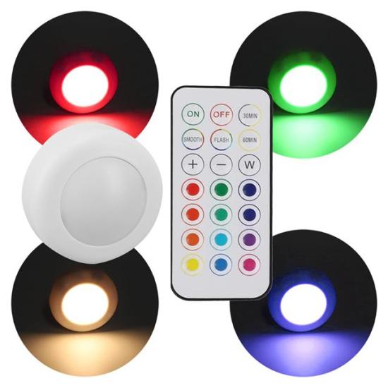 PowerMaster PM-27186 Led Mobilya Merdiven Pilli Aydınlatma 3M Yapışkanlı Kumandalı RGB + 4000K (8’li Paket)