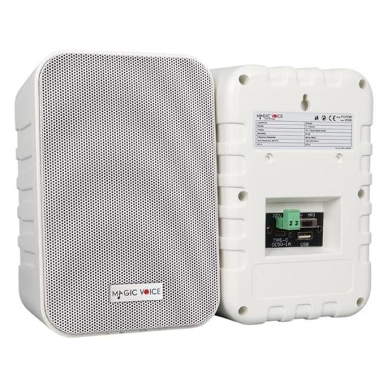 MagicVoice F-LHY4A 4’’ (10 CM) Hat Trafolu Duvar Tipi Sütun Hoparlör (10W RMS / 150W Peak - MP3 USB Uyumlu) Çiftli Takım Set - Beyaz