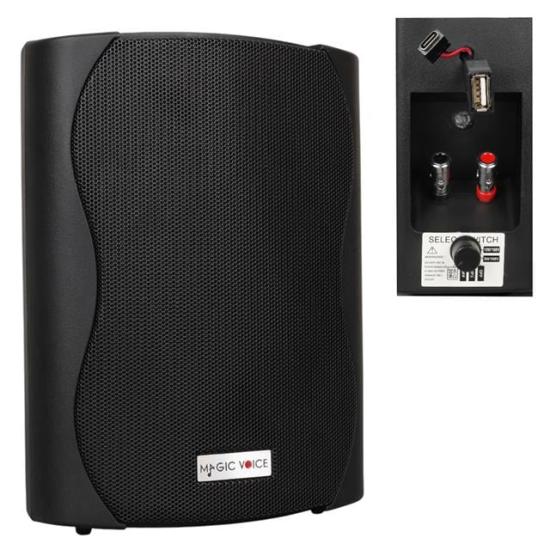 MagicVoice F-LHY5S 5.25’’ (13.5 CM) Hat Trafolu Duvar Tipi Sütun Hoparlör (20W RMS / 180W Peak - MP3 USB Uyumlu) - Siyah