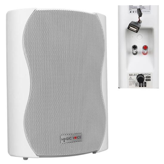 MagicVoice F-LHY5S 5.25’’ (13.5 CM) Hat Trafolu Duvar Tipi Sütun Hoparlör (20W RMS / 180W Peak - MP3 USB Uyumlu) - Beyaz