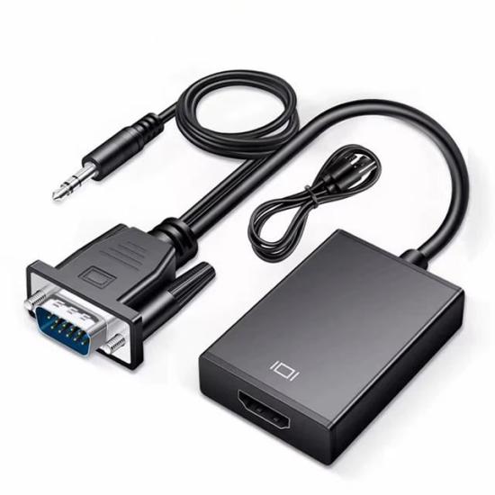 X-Level XCC7804 Ses Girişli VGA TO HDMI Dönüştürücü (45 CM AUX Kablo 15 CM VGA Kablo)