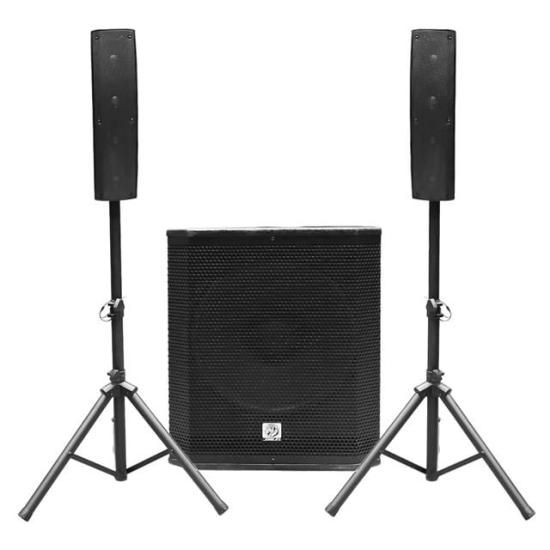 Shile PRZZ12A Aktif Ses Sistemi 15’’ Subwoofer 2 Adet Satellite Stand Hoparlör 350W RMS, MDF Kasa, Bluetooth/MP3/FM