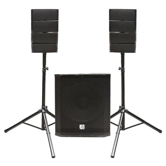 Shile PRZZ15A 500W RMS Aktif Line Array Ses Sistemi 15’’ Subwoofer 8x4’’ Uydu Hoparlör Takımı, Bluetooth/MP3/SD/FM/TWS Radyo Full Set