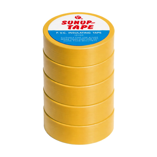 Sunup SN-27921 Sarı 0.13x18mm İzole PVC Elektrik Yalıtım Bant (5’li Paket)