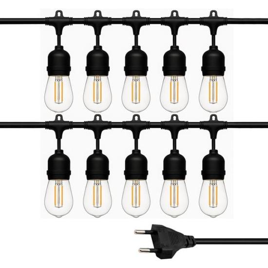 Ledx KB00002 10’lu E27 Duy Sıralı 10 Metre Lamba Kablosu (10 Adet Duy İçerir)