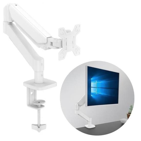 PowerMaster PM-252 13-32’’ Amortisörlü Stand Tek Kol LCD-LED Gaming Monitör Tutucu Beyaz Stand Askı Aparatı