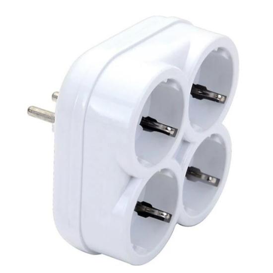 De-Pa 10004 Topraklı 16 Amper 250 Volt Beyaz 4’lü Çok Amaçlı Golyat Priz