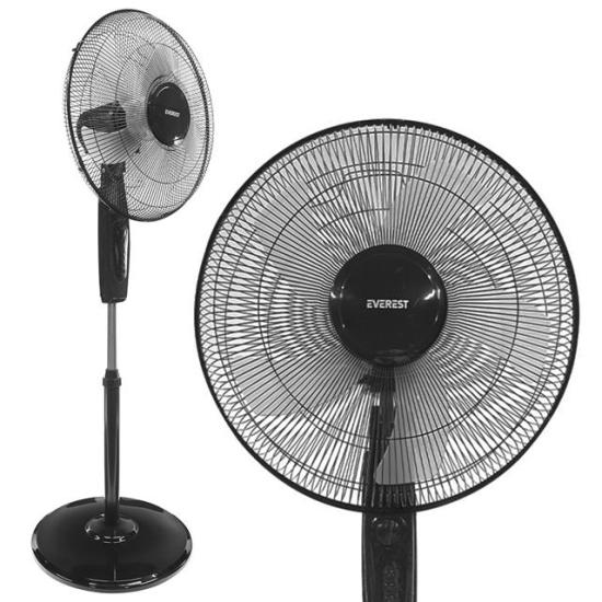 Everest FAN11 Cool Air 16’’ 45 Watt 5 Pervaneli 3 Kademe 1200RPM Zaman Ayarlı Vantilatör Siyah
