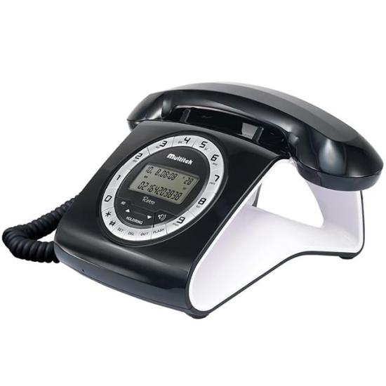Multitek Retro CID 12 Haneli Lcd Ekran Siyah-Kırmızı Masaüstü Telefon
