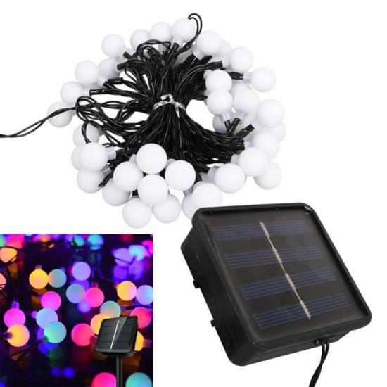 Winnboss EKL-12 7 Metre 50 Top Ledli Renkli 8 Modlu Solar Panelli Dış Mekan Aydınlatma Led 5 Watt