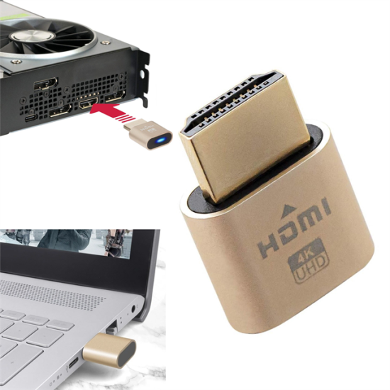 Powermaster PM-29416 HDMI 4K Uhd Dummy Plug Sanal Monitör Ekran Kartı Emülatörü