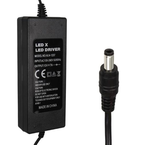 Ledx ALN-1207 12 Volt - 7 Amper 5.5*2.5 Mm Uç Plastik Kasa Masaüstü Adaptör