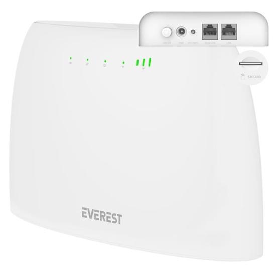 Everest EWR-4G03 4G LTE Wi-Fi Router SIM Kart Girişli 300 Mbps 2.4GHz WAN/LAN Portlu Kablosuz Yönlendirici