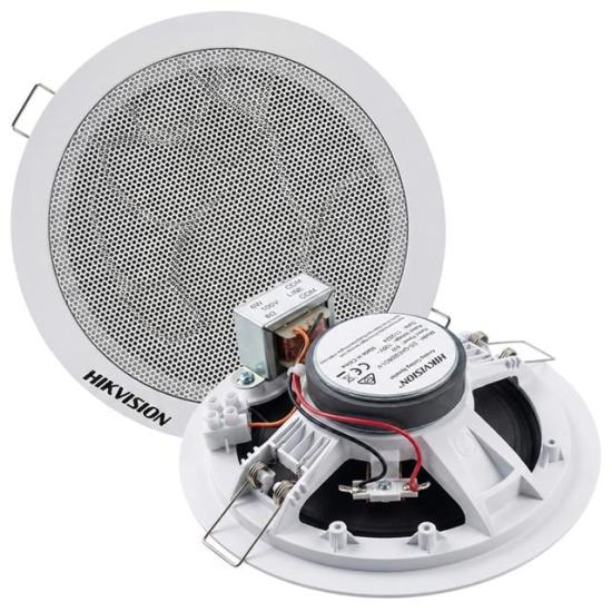 Hikvision DS-QAE0206G1-V 5.25’’ 6W 8Ohm Analog 100V Trafolu Tavan Gömme Hoparlör Beyaz