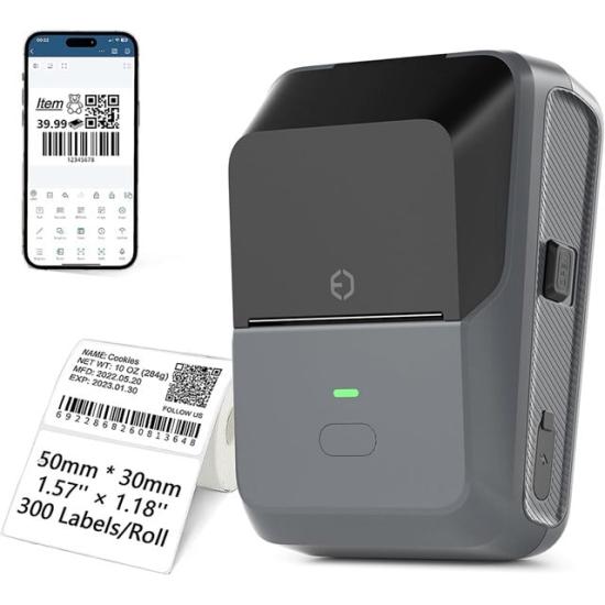 Powermaster PM-29886 Çok Amaçlı Bluetooth Destekli Taşınabilir Akıllı Termal Etiket Yazıcısı