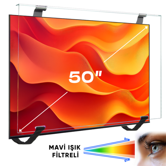 Weko WK-29926 50’’ Mavi Işık Filtreli TV Ekran Koruyucu Darbeye Dayanıklı 2mm Optik Difüzörlü
