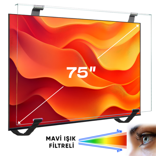 Weko WK-29929 75’’ Mavi Işık Filtreli TV Ekran Koruyucu Darbeye Dayanıklı 2mm Optik Difüzörlü