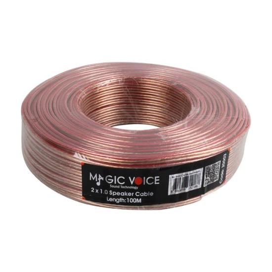 Magicvoice 2x1,0 Mm Şeffaf 100 Metre Hoparlör Ses Sistemi Kablosu Mert Kablo