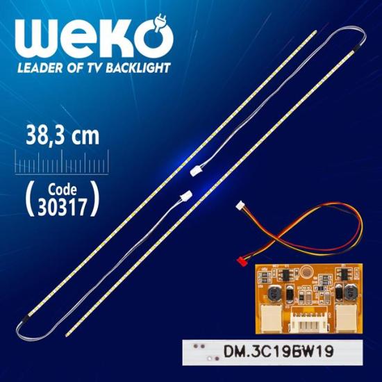 19’’ Inch 38.3 Cm 54 Ledli 12V Universal Monitör E-Led Çift Led-Sürücü-Kablo Takımı (WK-0140)