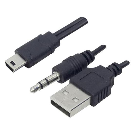 PowerMaster PM-33320 USB Aux TO Mini USB - 5 Pin Kablo 40Cm (Müzik Kutusu - Ses Bombası Kablosu)