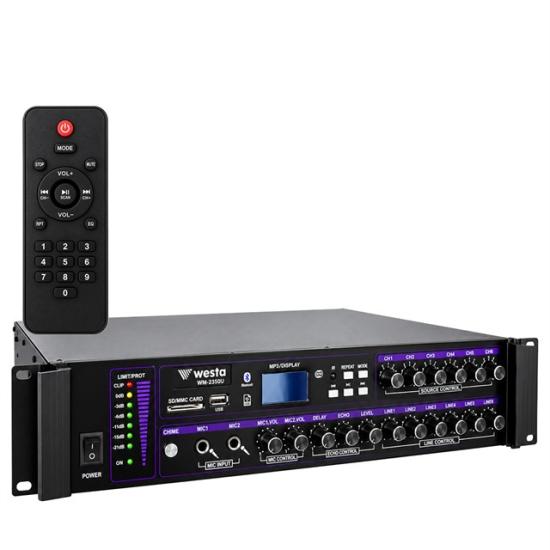 Westa WM-2350U 350 Watt 100 Volt USB-MP3-Bluetooth 6 Bölgeli Trafolu Mikser Amfi