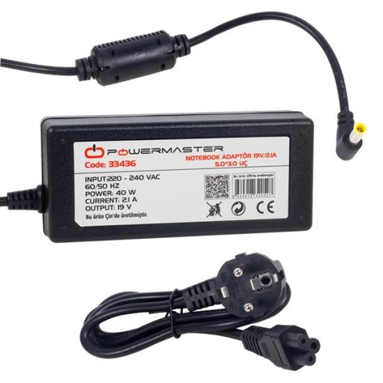 Powermaster PM-33436 19 Volt - 2.1 Amper 5.0*3.0 Mm Uçlu Adaptör (Samsung Notebook)