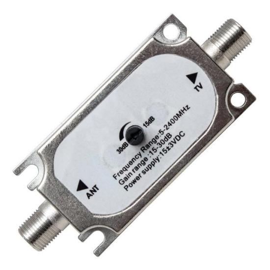 Mag Ayarlı Hat Kuvvetlendirici Güçlendirici Inline Amplifier 47-2150Mhz (15-30DB)