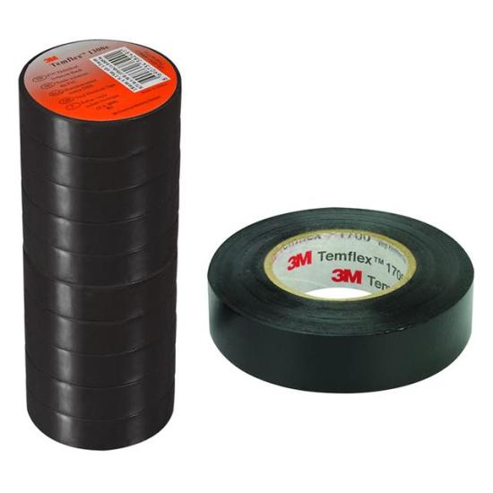 3M Temflex 1300E Siyah 10’lu Paket Pvc İzole Bant 0.13x19x0.13Mm