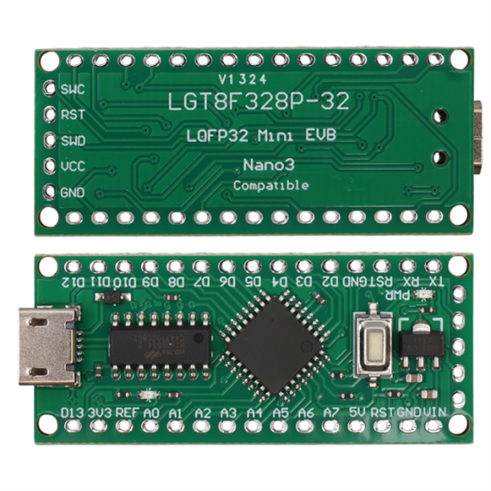 Arduino LGT8F328P-32 Nano Uyumlu Micro-USB Geliştirme Kartı