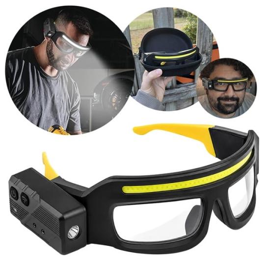 Powermaster PM-37843 İndüksiyonlu Koruyucu Gözlük ve Kafa Lambası Şarjlı Çift LED’li