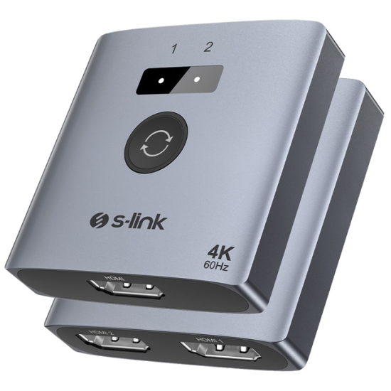 S-Link SL-LU602 2-Port 4K 60Hz HDMI Çift Yönlü (Bi-Directional) Akıllı Switch