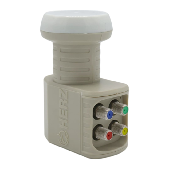 Herz HR-904 Digital Ku-Band Quad 4’lü LNB Universal - Altın Uçlu 0.1dB Sharp Chip