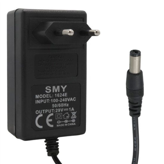 Smy 1624E 29 Volt 1 Amper 5.5*2.5mm + 5.5x2.1mm Uçlu Uyumlu Priz Tipi Adaptör
