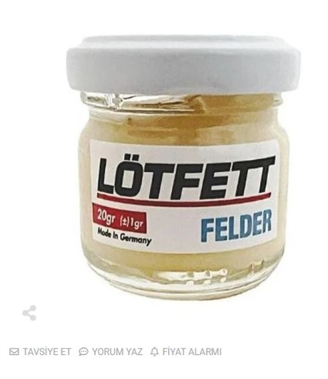 Lötfett 20 Gram Cam Şişede Lehim Pastası