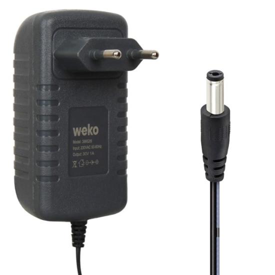 Weko WK-38626 Yerli Üretim 30 Volt - 1 Amper 5.5*2.5 Mm Uçlu Priz Tipi Şarj Adaptör