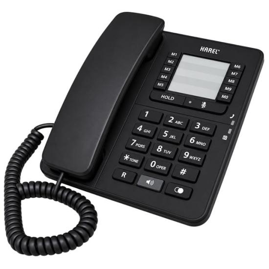Karel TM-142 Analog Sabit Kablolu Ekransız Siyah Masaüstü Telefon