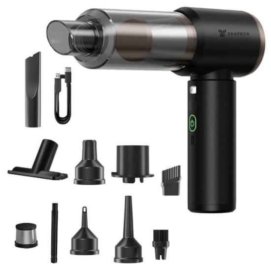 Snapron SNV-3002 80W 7.4V Şarjlı Mini Araç ve Ev Süpürgesi + Çift Filtrasyonlu Çok Fonksiyonlu Temizlik Seti