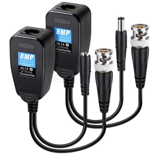 Powermaster Bnc To Rj45 Video Balun + Power Konnektör PM-3898