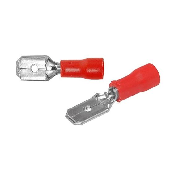 PowerMaster PM-39071 0,5-1,5mm2 Kesit 21x6x5mm Soket Kırmızı İzoleli Kablo Pabucu (100’lü Paket)