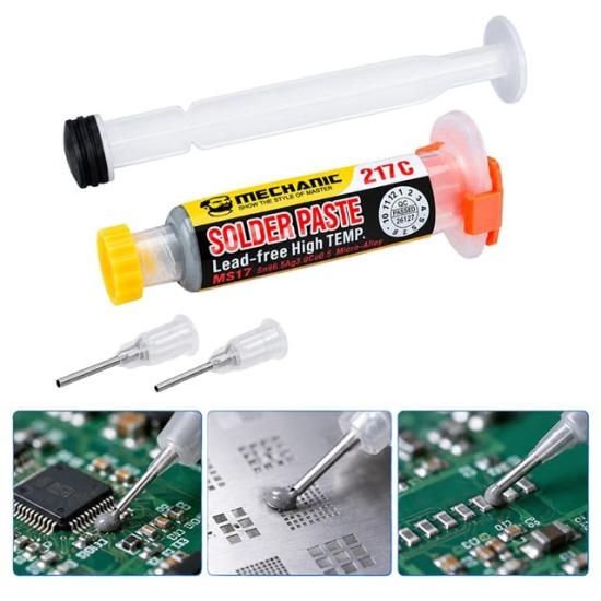 Powermaster PM-39107 Mechanic MS17 20 Gram 4 Microns Leaded High Temp 217C Şırınga Krem Lehim