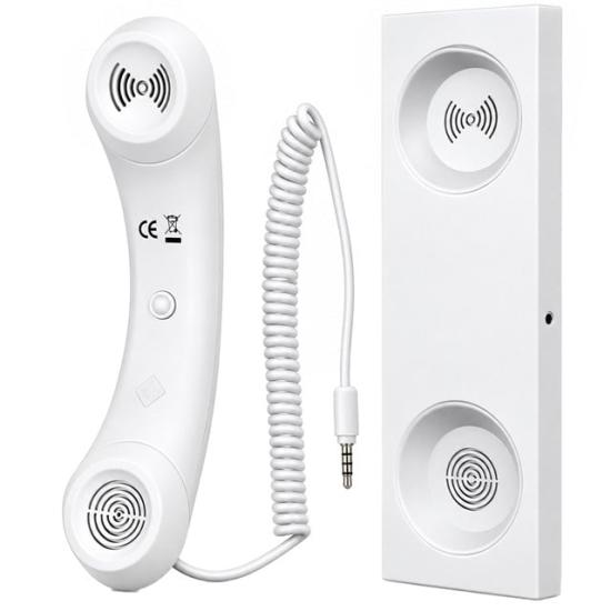 PowerMaster PM-39122 Retro-Nostaljik 3.5mm Girişli Beyaz Telefon Ahizesi