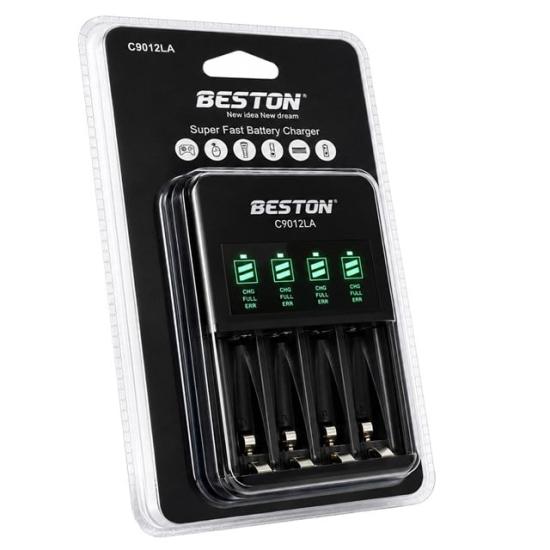 Beston C9012LA AA/AAA 4’lü Ekranlı Hızlı Pil Şarj Cihazı